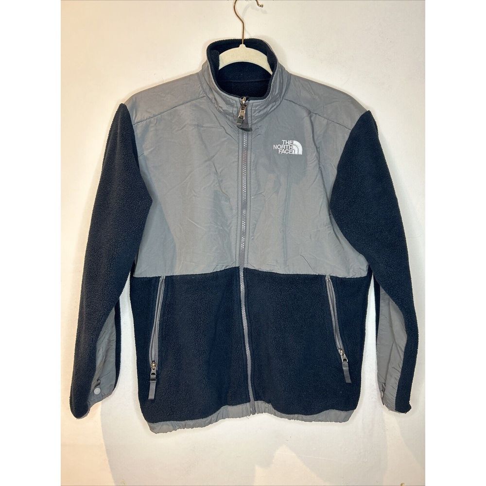 The North‎ Face Jacket Boys Youth XL Gray Blue Full Zip Polartec Windbreaker